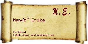 Manó Erika névjegykártya